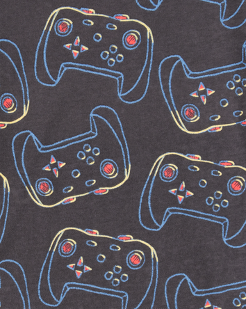 Boys 2-Piece Video Game 100% Snug Fit Cotton Pajamas - Black, 