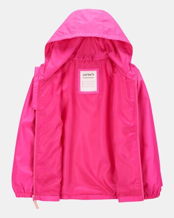 Girls Solid Windbreaker Jacket - Pink, 
