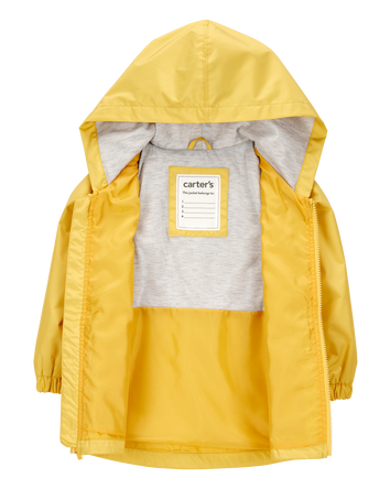 Toddler Boy Solid Rain Jacket - Yellow, 
