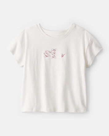 Girls Good Luck Charm Cotton Short-Sleeve Graphic Tee - White, 