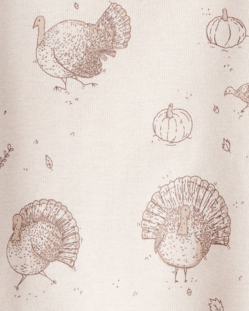 Baby 2-Piece Organic Cotton Ribbed Knit Set in Turkey Trot Print, image 3 of 4 slides