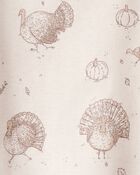 Baby 2-Piece Organic Cotton Ribbed Knit Set in Turkey Trot Print, image 3 of 4 slides