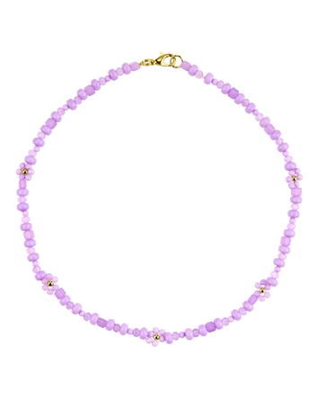Kid 1-Piece Beaded Flower Necklace - Purple, 