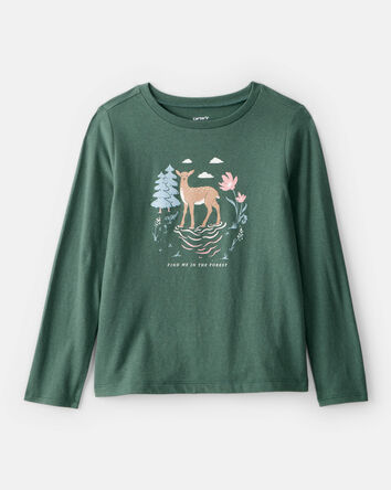 Girls Deer Long-Sleeve Graphic Tee - Green, 