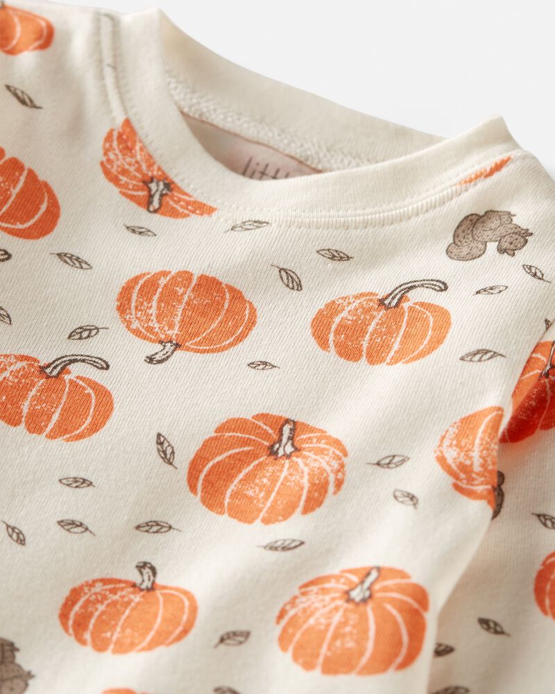 Baby Organic Cotton Pajamas in Harvest Pumpkins Print, image 2 of 4 slides