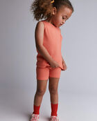 Toddler Girl Brooklyn Bike Shorts - Coral, image 1 of 6 slides