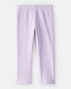 Toddler Girl 2-Piece Winter Print Top & Stretch Rib Leggings Set - Cream/Purple, image 5 of 6 slides