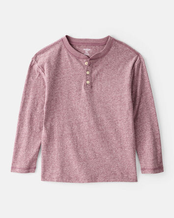 Boys Long-Sleeve Henley - Red, 