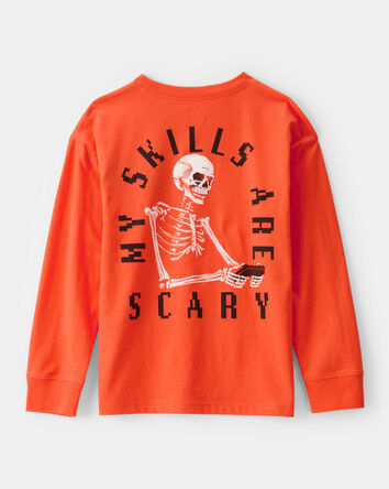Kid Halloween Video Game Long-Sleeve Graphic Tee - Orange, 