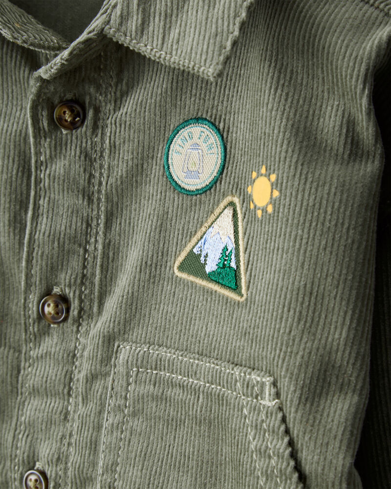 Baby Boy 2-Piece Button-Front Top & Pant Set - Green/Khaki, image 3 of 6 slides