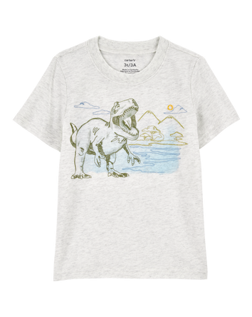 Baby Short-Sleeve Dinosaur Tee - Grey, 