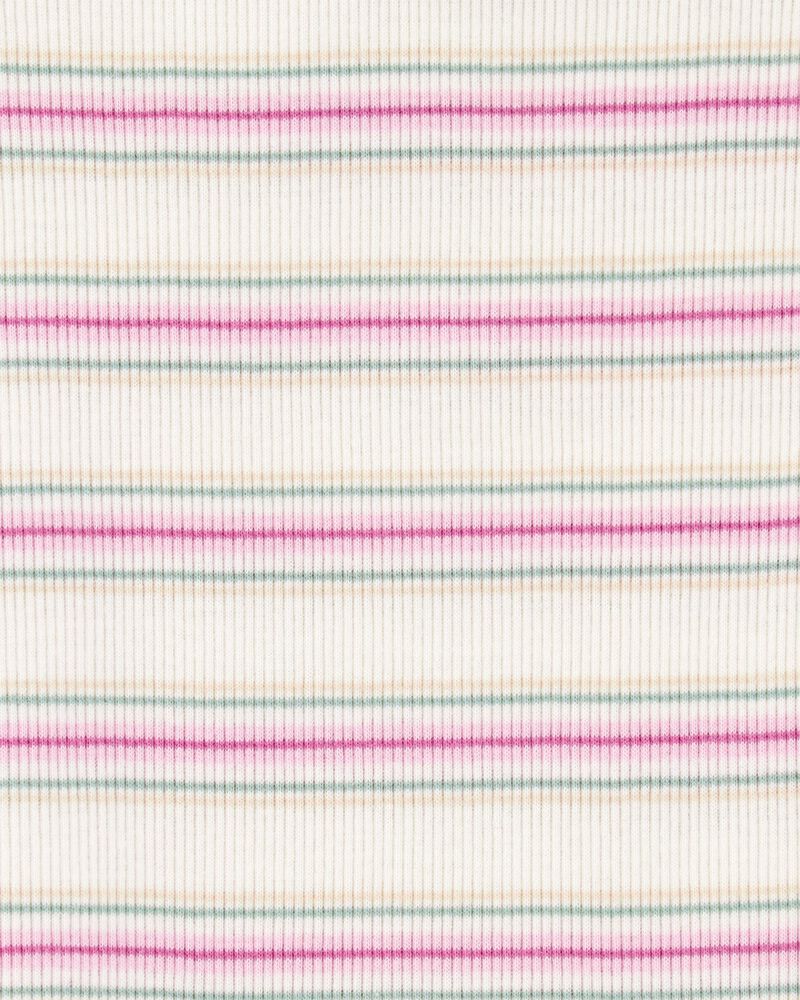 Toddler Short-Sleeve Cotton Rib Stripe Top, image 2 of 4 slides