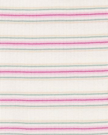 Toddler Short-Sleeve Cotton Rib Stripe Top, 