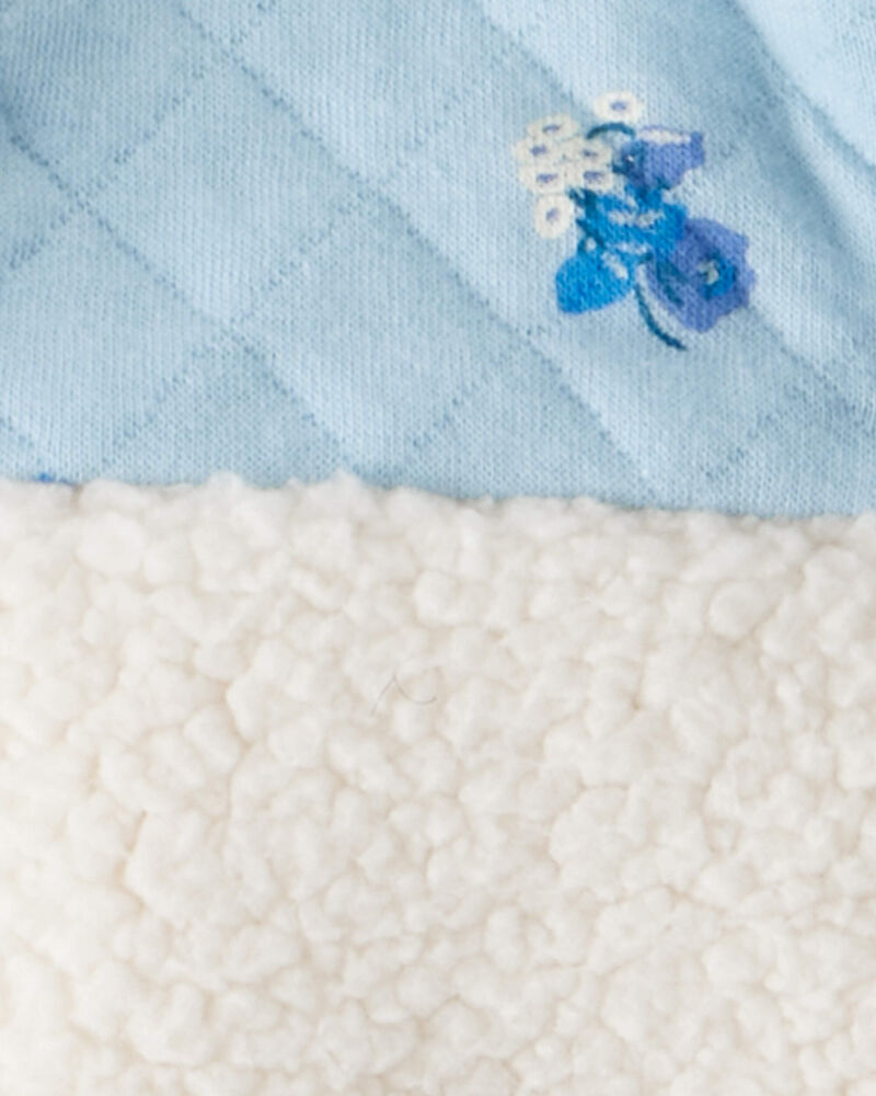 Baby Girl 3-Piece Floral Sherpa Long-Sleeve Bodysuit & Pant Set - Blue, image 5 of 6 slides