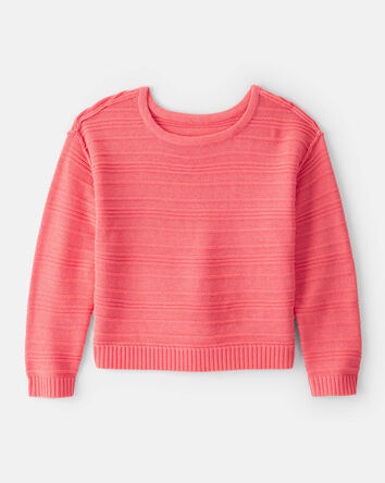 Girls Long-Sleeve Sweater - Coral, 