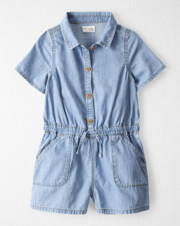 Kid Organic Cotton Chambray Romper, 