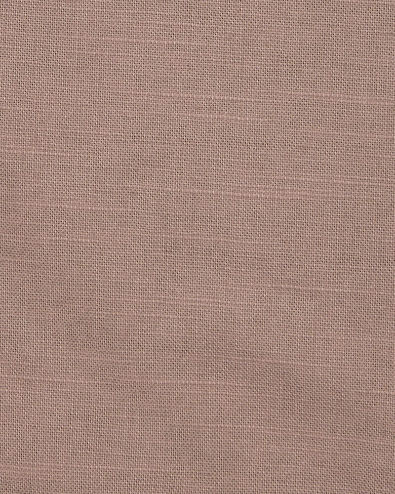 Baby Button-Down Polo Romper - Brown, image 2 of 3 slides