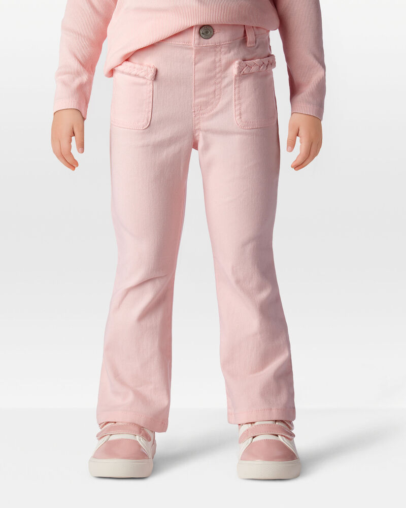 Toddler Girl Cotton Flare Pants - Pink, image 3 of 7 slides
