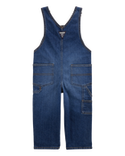 Toddler Stretch Denim Overalls - Dark Wash, image 2 of 5 slides