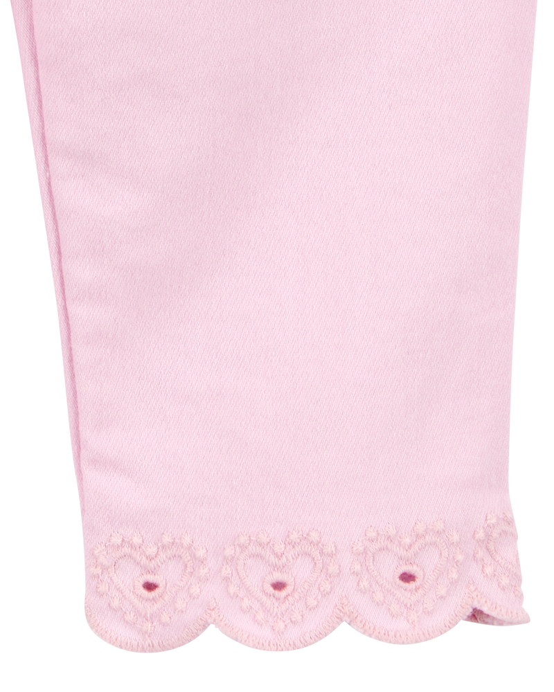 Baby 2-Piece Pointelle Bodysuit & Embroidered Hem Pants Set, image 6 of 7 slides