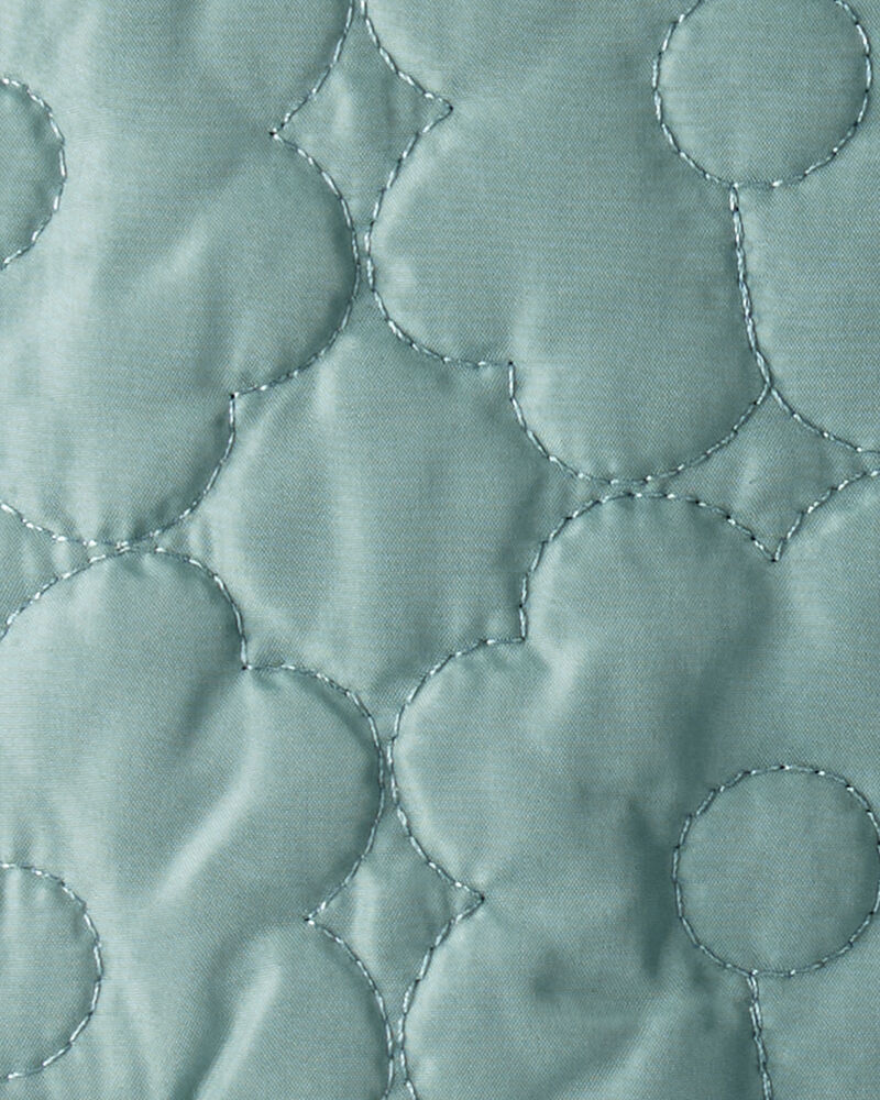 Baby Girl Floral Quilted Long-Sleeve Midweight Jacket - Green, image 3 of 3 slides