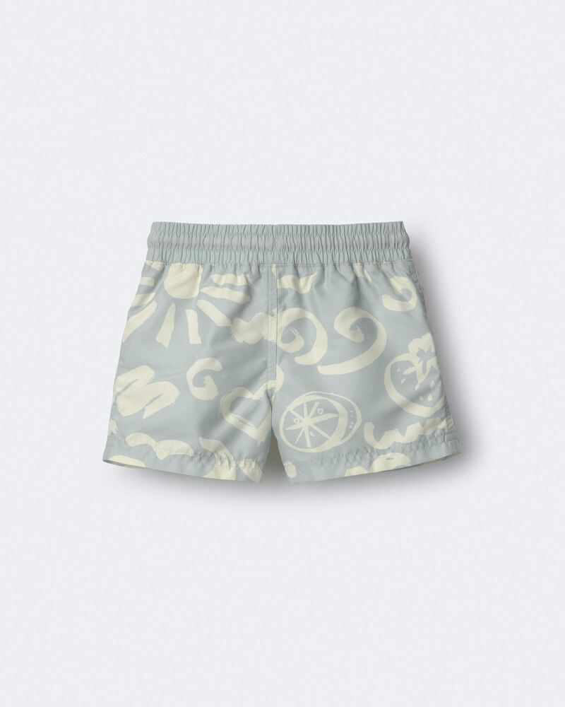 Toddler Boy Tropical Swim Trunks - Light Blue, image 6 of 7 slides