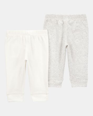 Baby 2-Pack Pull-On Pants - Ivory, 