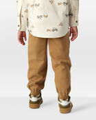 Toddler Boy  Herringbone Woven Pull-On Jogger - Brown, image 4 of 6 slides