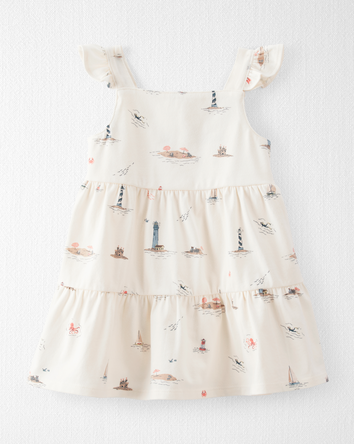 Baby Organic Cotton Dress in Coastal Vacation Print, 