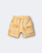 Toddler Boy French Terry Cargo Shorts in Sunny Life Print - Yellow, image 2 of 6 slides