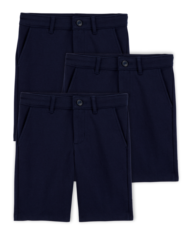 Kid 3-Pack Ponte Knit Uniform Pants - Navy, image 1 of 4 slides
