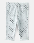 Baby Girl Polka Dot Print Cotton Pull-On Pants - Blue, image 2 of 4 slides