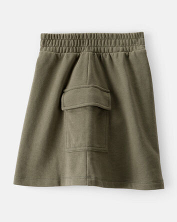 Girls French Terry Cargo Skirt - Green, 