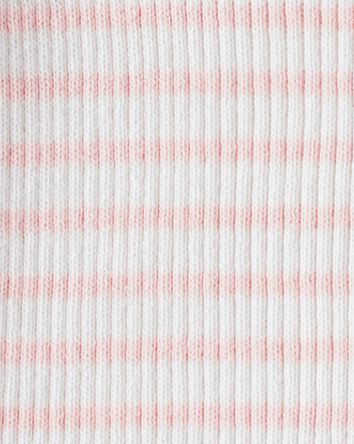 Girls Striped Button-Down Short-Sleeve Tee - Pink, 