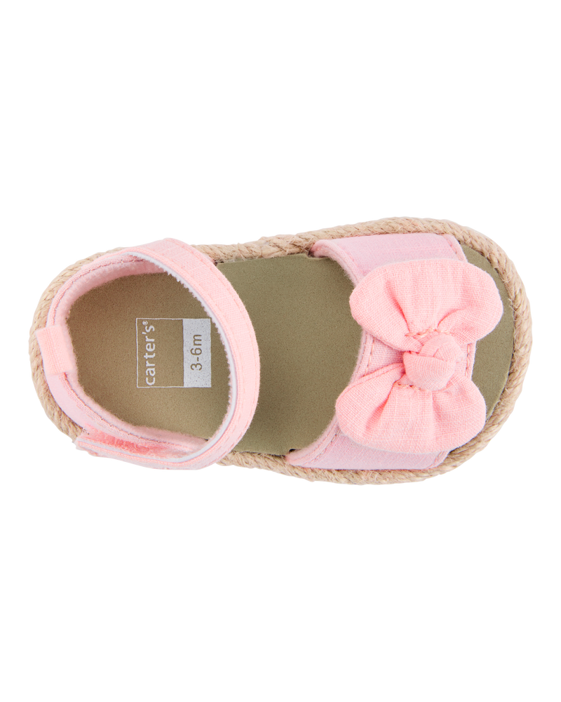 Baby Girl Bow Espadrille Sandals - Pink, image 4 of 6 slides