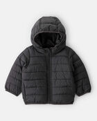 Baby Packable Hooded Puffer Jacket - Black, image 1 of 5 slides