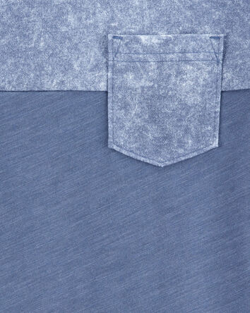 Kid Solid Short-Sleeve Pocket Tee - Blue, 