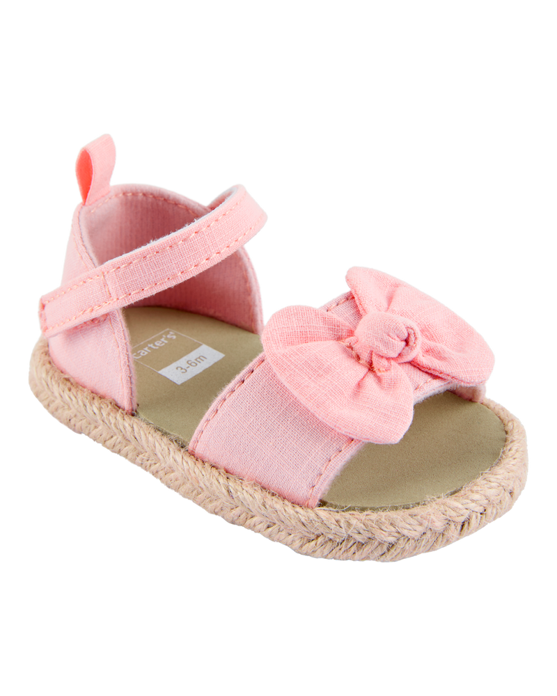 Baby Girl Bow Espadrille Sandals - Pink, image 1 of 6 slides