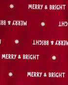 Kid Christmas Cotton Snug Fit 4-Piece Pajamas - Red/White, image 5 of 6 slides