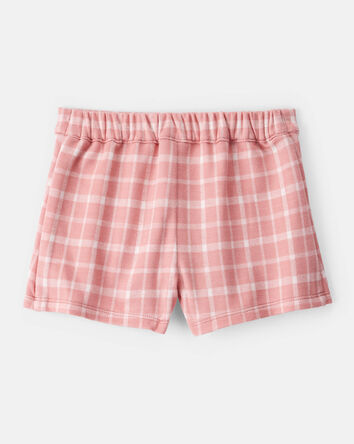 Baby Girl Plaid Print Knit Skort - Pink, 