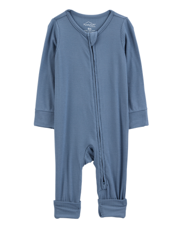 Baby Boy Solid 2-Way Zip PurelySoft Convertible Foot Sleep & Play Pajamas - Navy, 