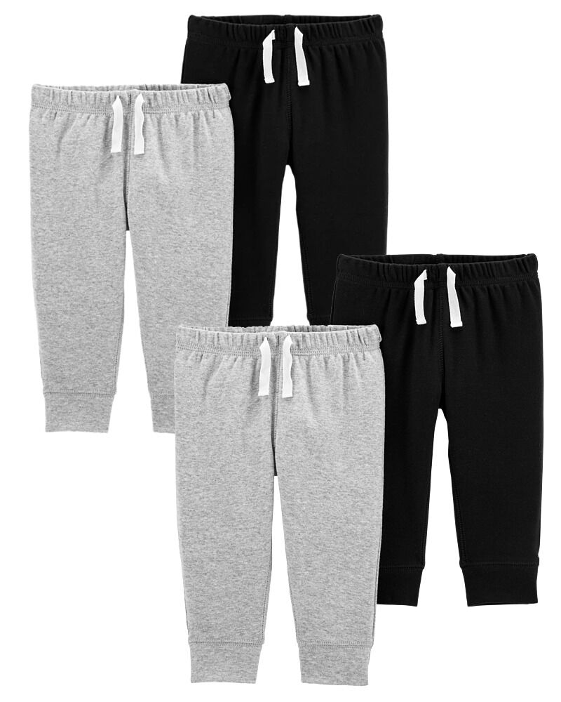 Baby 4-Pack Drawstring Joggers Set, image 1 of 1 slides