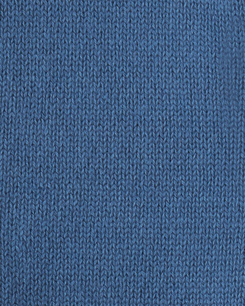 Toddler Boy Cotton Long-Sleeve Cardigan Sweater - Blue/Red, image 2 of 3 slides