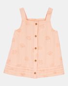 Toddler Seashell Cotton Tank - Coral, image 1 of 3 slides