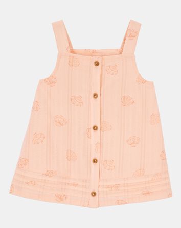 Toddler Seashell Cotton Tank - Coral, 