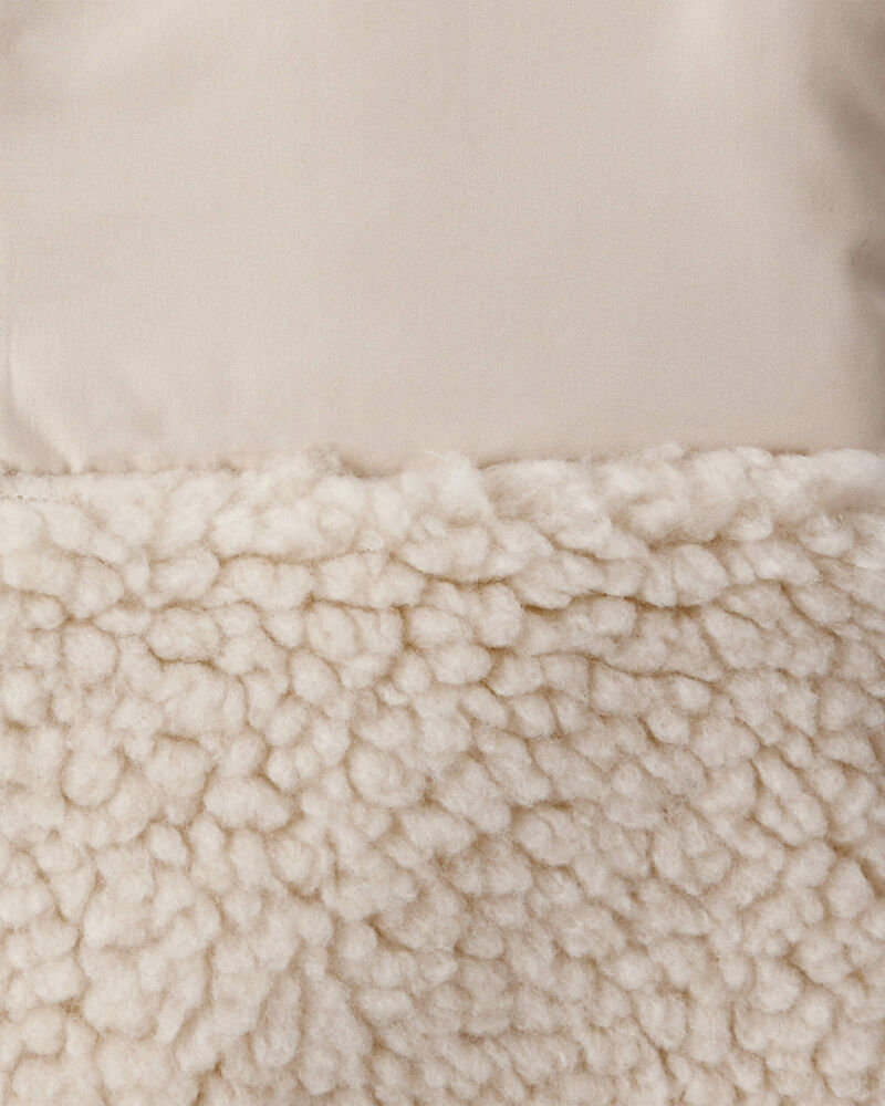 Toddler Girl Sherpa Vest - Cream, image 2 of 3 slides