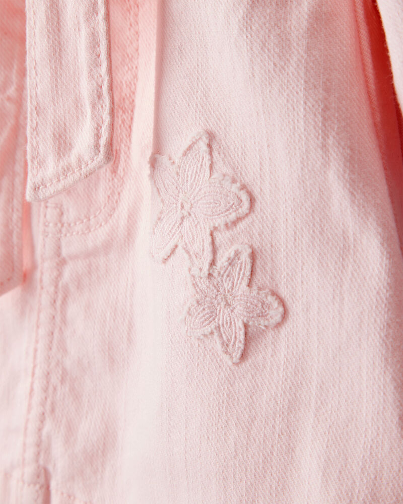 Baby Girl Embroidered Cotton Long-Sleeve Dress - Pink, image 3 of 6 slides