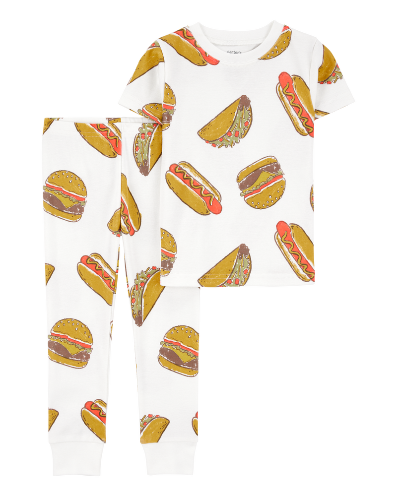Toddler Boy 2-Piece Food Print 100% Snug Fit Cotton Pajamas - Ivory, image 1 of 3 slides