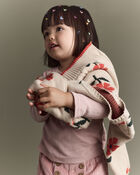 Toddler Girl Floral Pullover Sweater - Khaki, image 5 of 7 slides