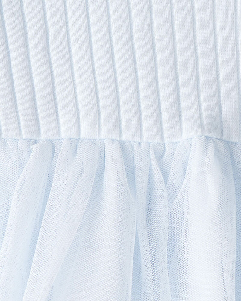 Baby Girl Tulle Long-Sleeve Dress - Blue, image 4 of 5 slides